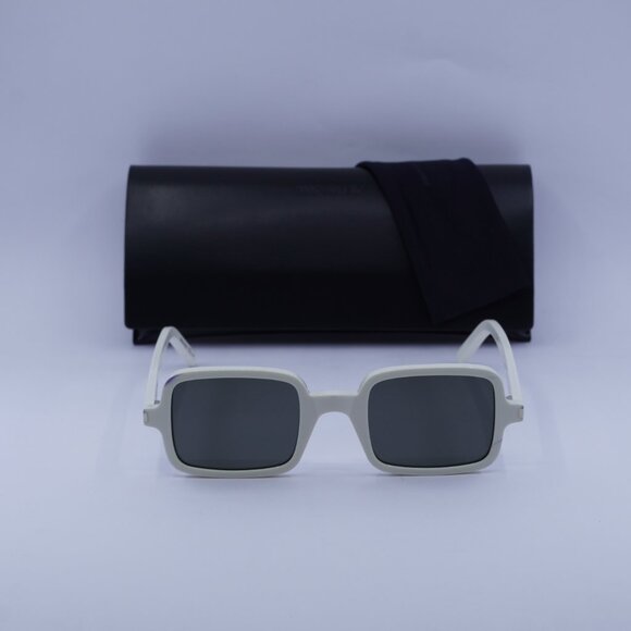Saint Laurent SL332 003 Rectangle Sunglasses - Ivory/Grey - Picture 3 of 9